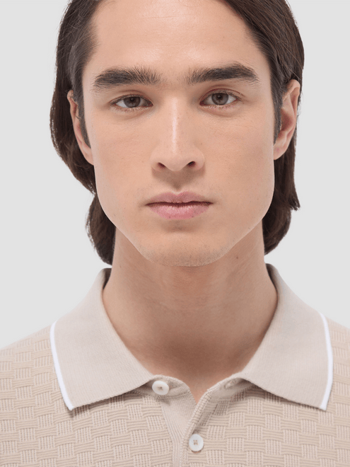 Bugatchi Polo Shirt Knit | Sand - Caswell's Fine Menswear