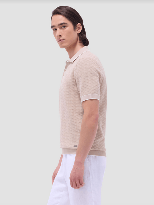 Bugatchi Polo Shirt Knit | Sand - Caswell's Fine Menswear