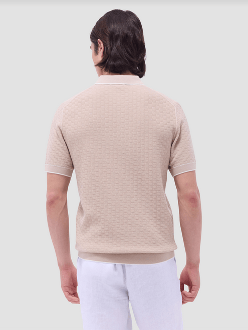 Bugatchi Polo Shirt Knit | Sand - Caswell's Fine Menswear