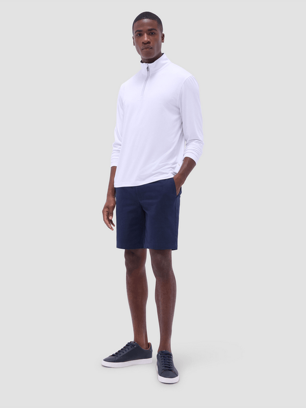 Bugatchi 1/4 Zip Knit | White - Caswell's Fine Menswear