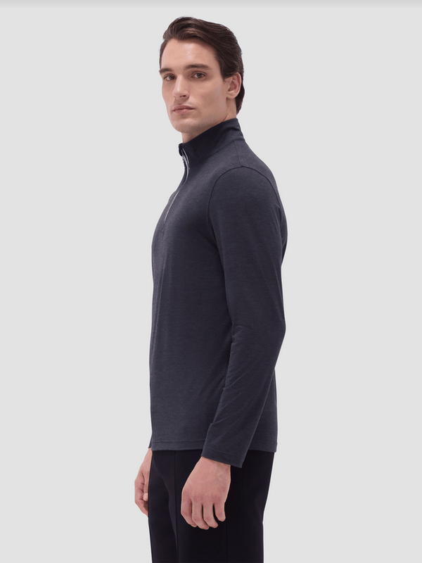 Bugatchi 1/4 Zip Knit | Black - Caswell's Fine Menswear