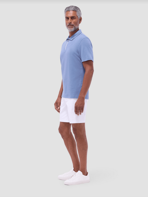 Bugatchi Zip Polo | Cobalt - Caswell's Fine Menswear