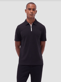 Bugatchi Zip Polo | Black - Caswell's Fine Menswear