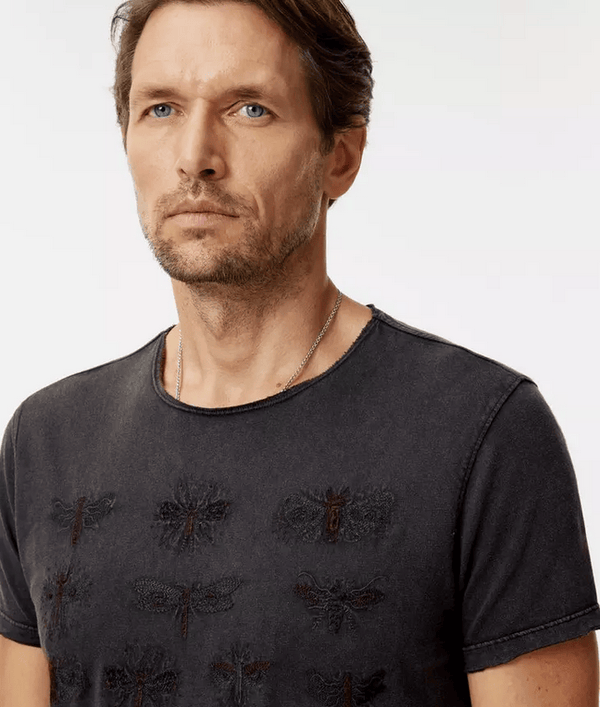 John Varvatis Insect Eyes Tee | Charcoal - Caswell's Fine Menswear