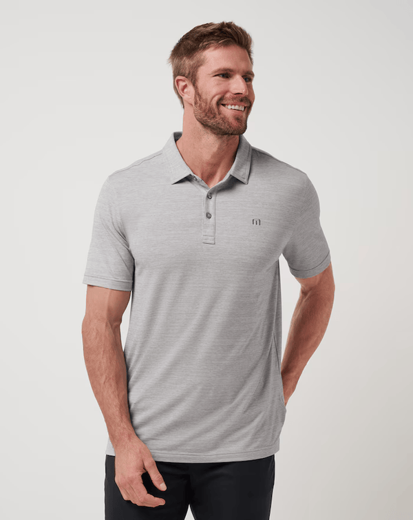 Travis Mathew The Heater Polo | Heather Microchip - Caswell's Fine Menswear