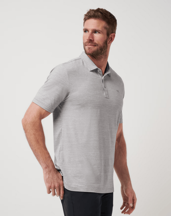 Travis Mathew The Heater Polo | Heather Microchip - Caswell's Fine Menswear