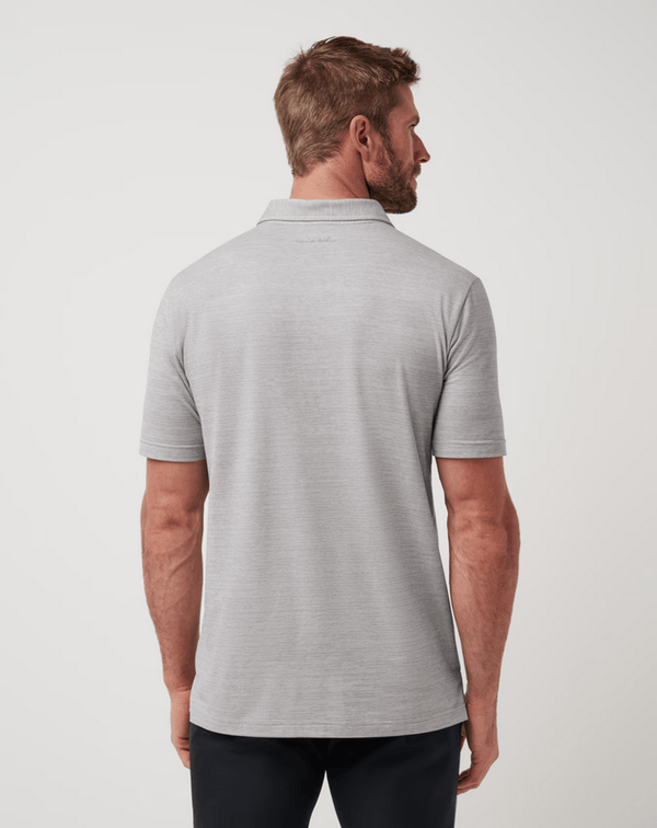 Travis Mathew The Heater Polo | Heather Microchip - Caswell's Fine Menswear