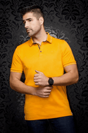 Au Noir Polo Eagle | Tangerine - Caswell's Fine Menswear