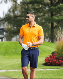 Au Noir Polo Eagle | Tangerine - Caswell's Fine Menswear
