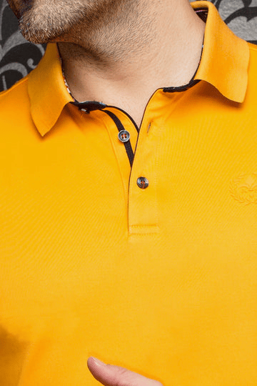 Au Noir Polo Eagle | Tangerine - Caswell's Fine Menswear