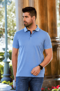 Au Noir Polo Eagle | Light Blue - Caswell's Fine Menswear