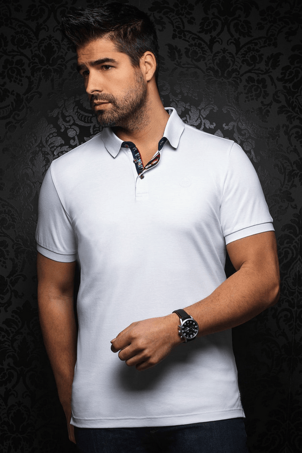 Au Noir Polo Eagle | White - Caswell's Fine Menswear