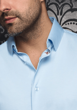 Au Noir 360° Stretch Shirt Short Sleeve | ALEX-SLD, Light Blue - Caswell's Fine Menswear