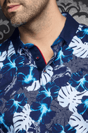 Au Noir Polo | CAMPARI, Navy - Caswell's Fine Menswear
