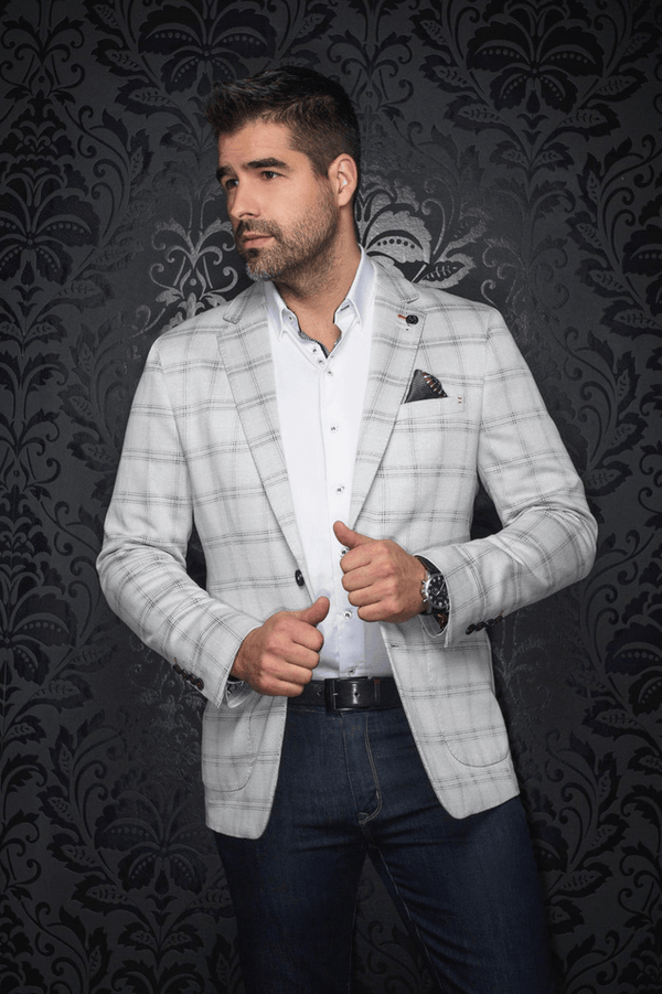 Au Noir Blazer | RITCHSON, Silver - Caswell's Fine Menswear