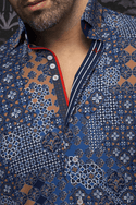 Au Noir Shirt | CARLSON, Navy Tobacco - Caswell's Fine Menswear