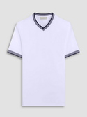 Bugatchi V-Neck Tee | White - Caswell's Fine Menswear