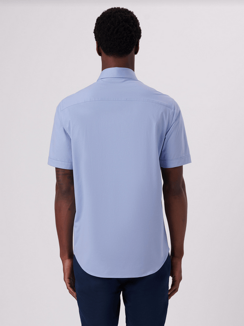 Bugatchi Miles Solid OoohCotton® Short Sleeve Shirt | Air Blue - Caswell's Fine Menswear