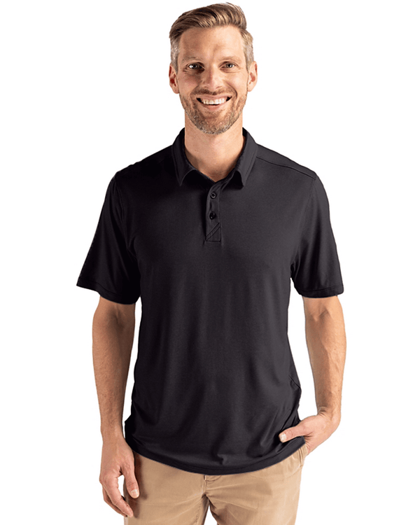 Cutter & Buck Coastline Epic Comfort Eco Recycled Mens Polo | Black - Caswell's Fine Menswear