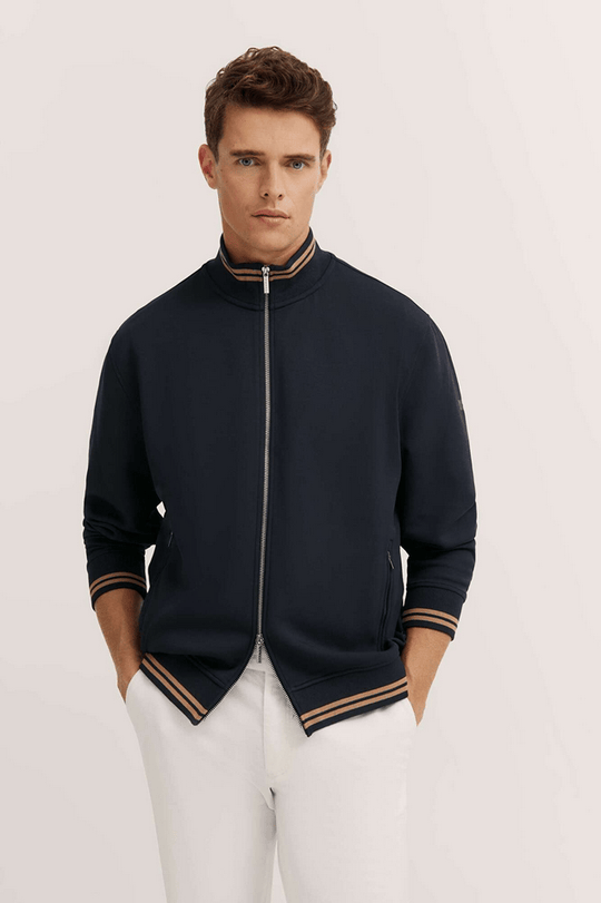 Bugatti Knit Full Zip | Navy
