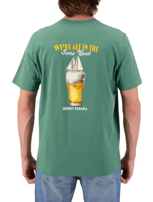Tommy Bahama T-Shirt All In The Same Boat | Green Heather - Caswell's Fine Menswear