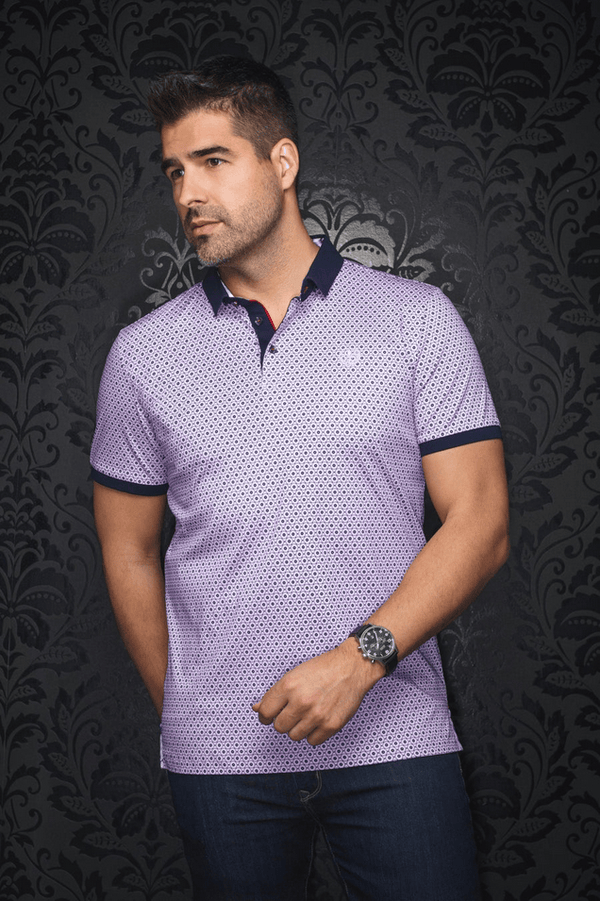 Au Noir Polo | ASHER, Pink - Caswell's Fine Menswear