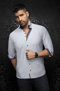 Au Noir Shirt | BOSCO, White Multi - Caswell's Fine Menswear