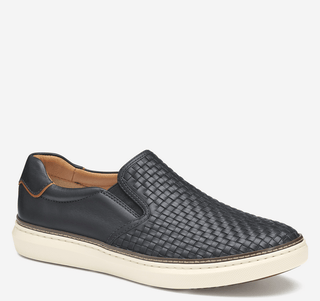 Johnston & Murphy McGuffey 2 Woven Slip-On | Black - Caswell's Fine Menswear