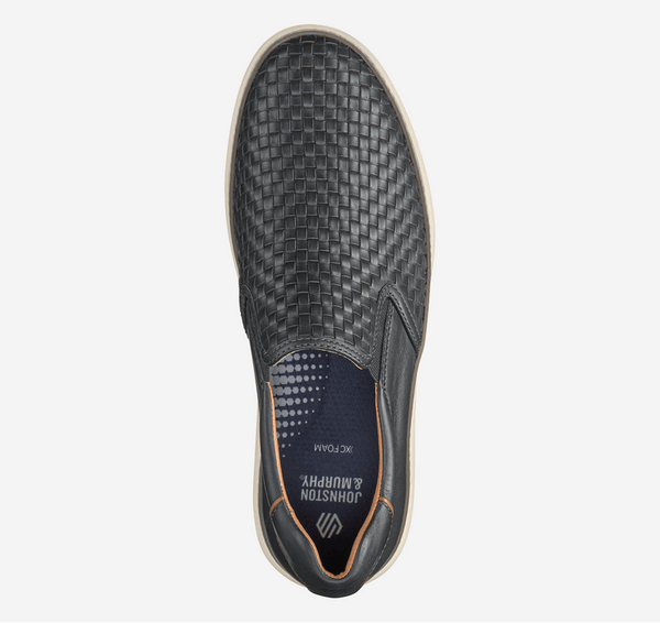 Johnston & Murphy McGuffey 2 Woven Slip-On | Black - Caswell's Fine Menswear