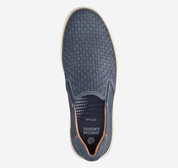 Johnston & Murphy McGuffey 2 Woven Slip-On | Navy - Caswell's Fine Menswear