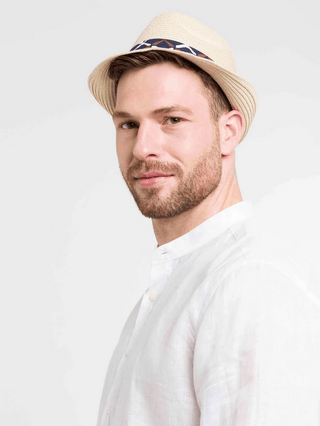 Bugatti Trilby with Summery Print on Headband | Camel - Caswell's Fine Menswear