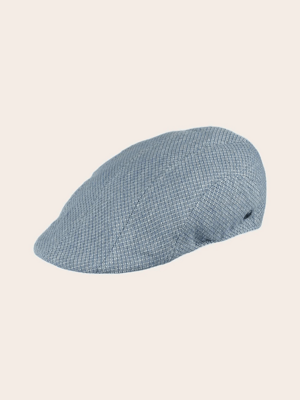 Bugatti Peaked Cap in Linen Blend | Blue - Caswell's Fine Menswear