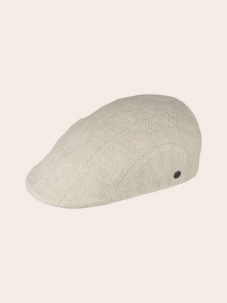 Bugatti Peaked Cap in Linen Blend | Beige - Caswell's Fine Menswear