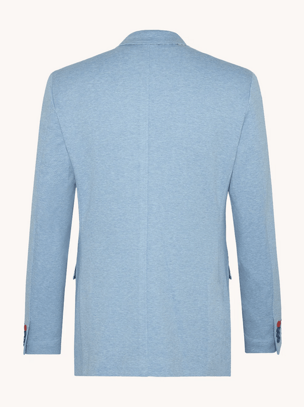 A Fish Named Fred Blazer Melange Pique | Light Blue - Caswell's Fine Menswear