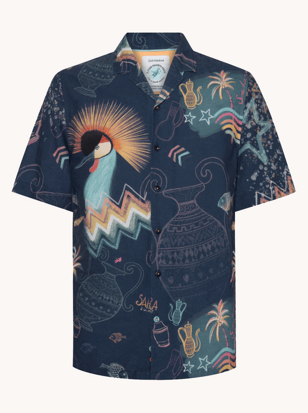 A Fish Named Fred Sahar Short Sleeve Shirt | Cobalt - Caswell's Fine Menswear