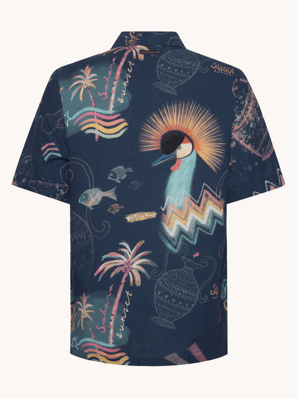 A Fish Named Fred Sahar Short Sleeve Shirt | Cobalt - Caswell's Fine Menswear