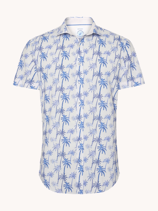 A Fish Named Fred Palm Tree Shirt | White - Caswell's Fine Menswear