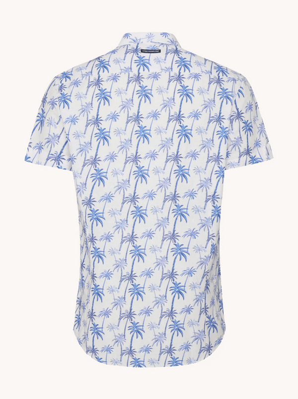 A Fish Named Fred Palm Tree Shirt | White - Caswell's Fine Menswear
