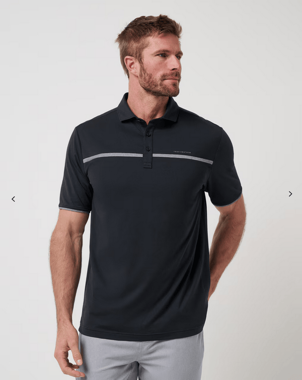 Travis Mathew Polo Shirt Flight Plan | Black - Caswell's Fine Menswear