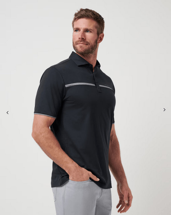Travis Mathew Polo Shirt Flight Plan | Black - Caswell's Fine Menswear