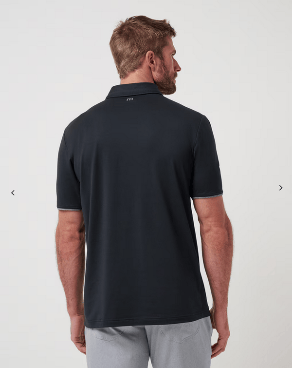 Travis Mathew Polo Shirt Flight Plan | Black - Caswell's Fine Menswear