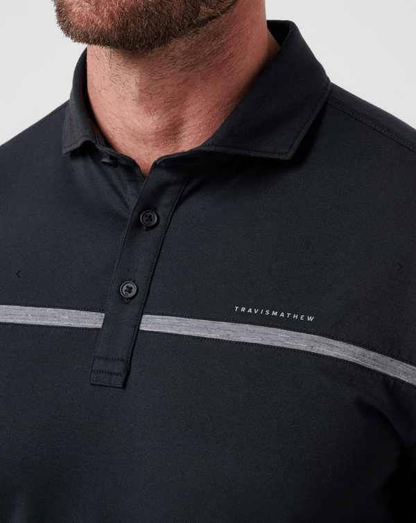 Travis Mathew Polo Shirt Flight Plan | Black - Caswell's Fine Menswear
