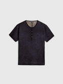 John Varvatos Arielis Henley | Smoke Blue - Caswell's Fine Menswear
