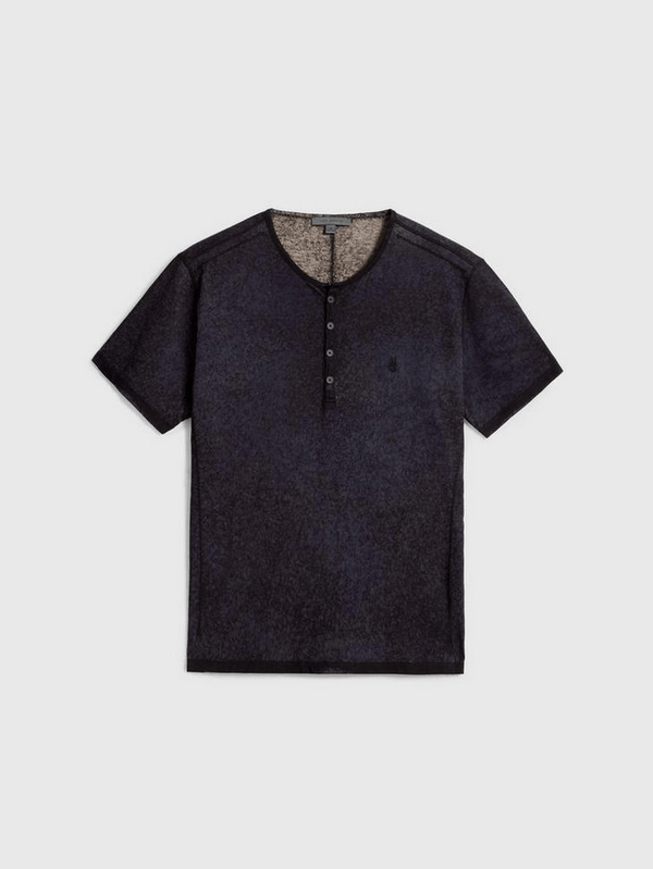 John Varvatos Arielis Henley | Smoke Blue - Caswell's Fine Menswear