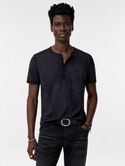 John Varvatos Arielis Henley | Smoke Blue - Caswell's Fine Menswear