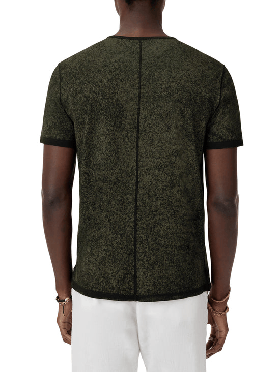 John Varvatos Arielis Henley | Moss Green - Caswell's Fine Menswear