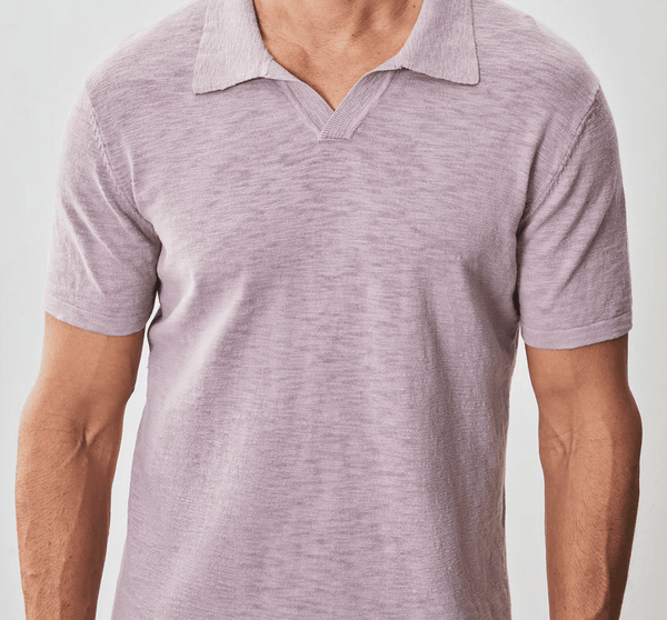 Robert Barakett South Shore Open Collar Sweater Polo | Coral - Caswell's Fine Menswear