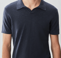 Robert Barakett South Shore Open Collar Sweater Polo | Navy - Caswell's Fine Menswear