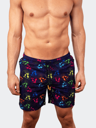 Maceoo Swim Trunk Skull | Neon Black