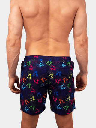 Maceoo Swim Trunk Skull | Neon Black